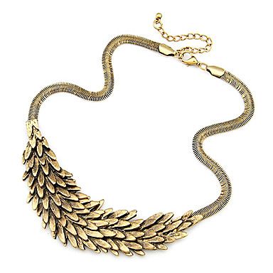 Colar com Penas de Anjo em Metal